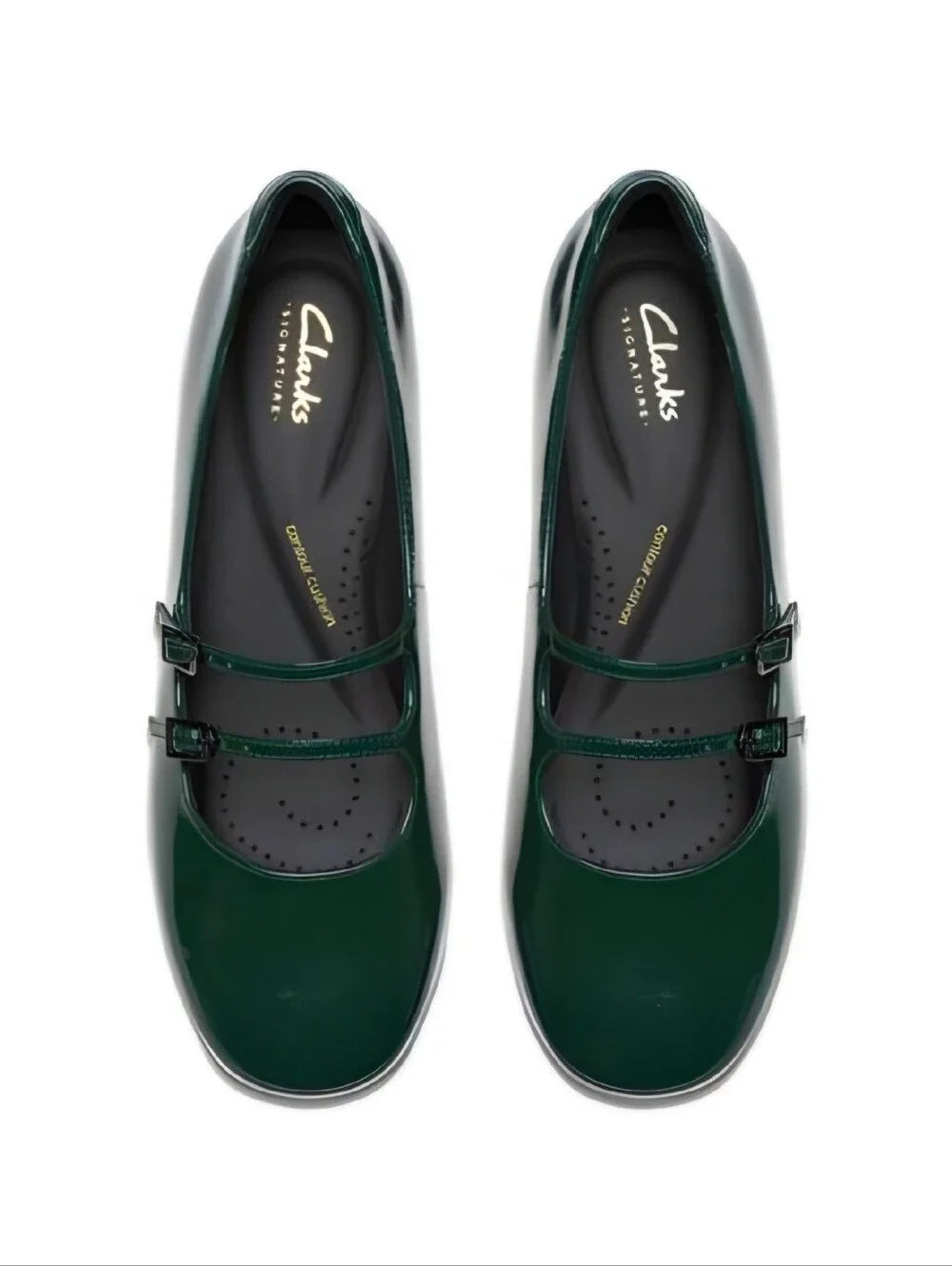 Clarks Mary-Jane Daiss30 Shine - Dark Green Size 7 NIB